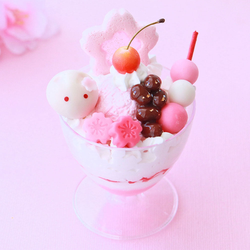 粘土で作る桜あんみつパフェ講座